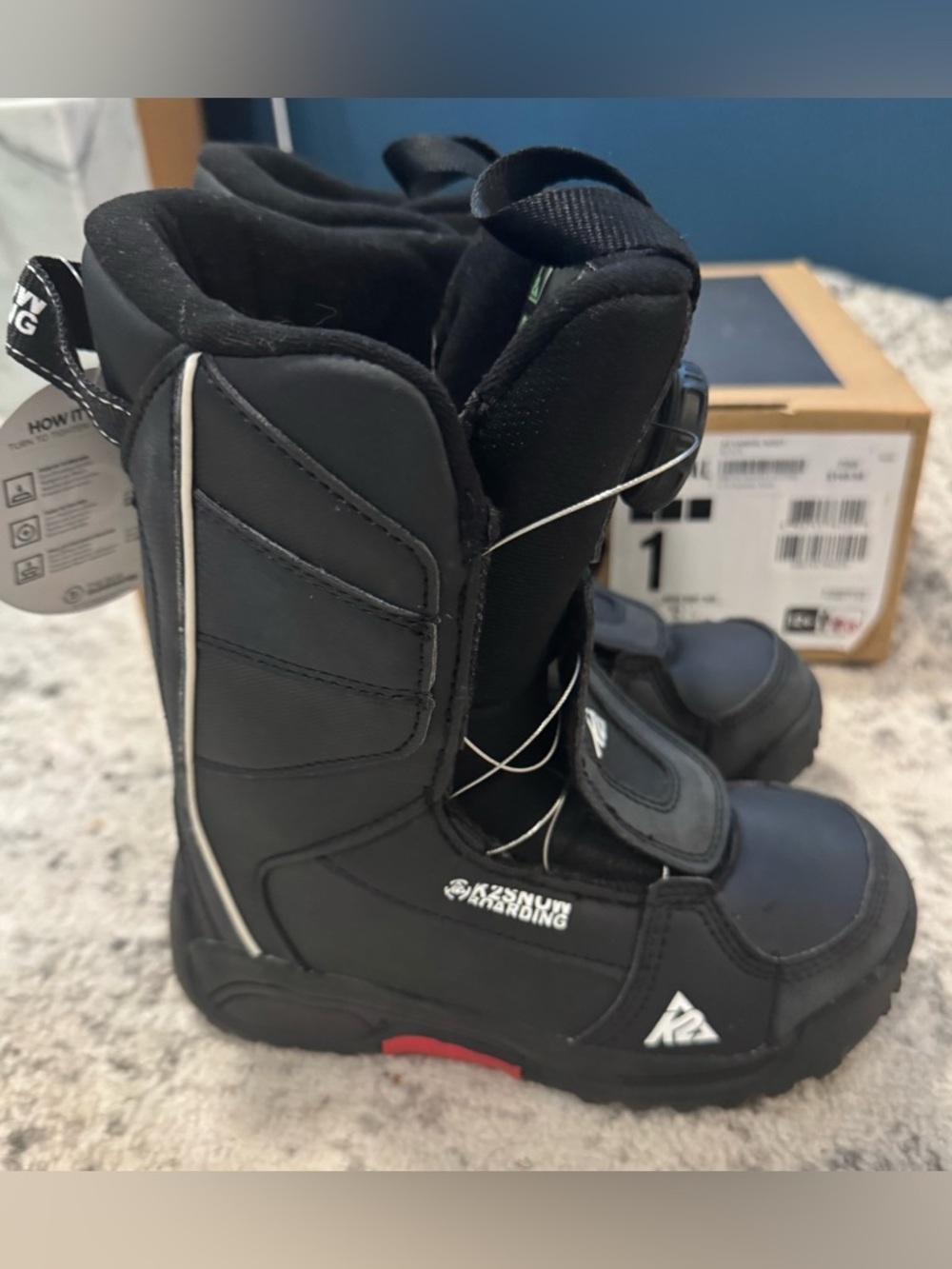 NWT K2 Vandal Rental BOA Snowboard Boots (Youth Size 1)
